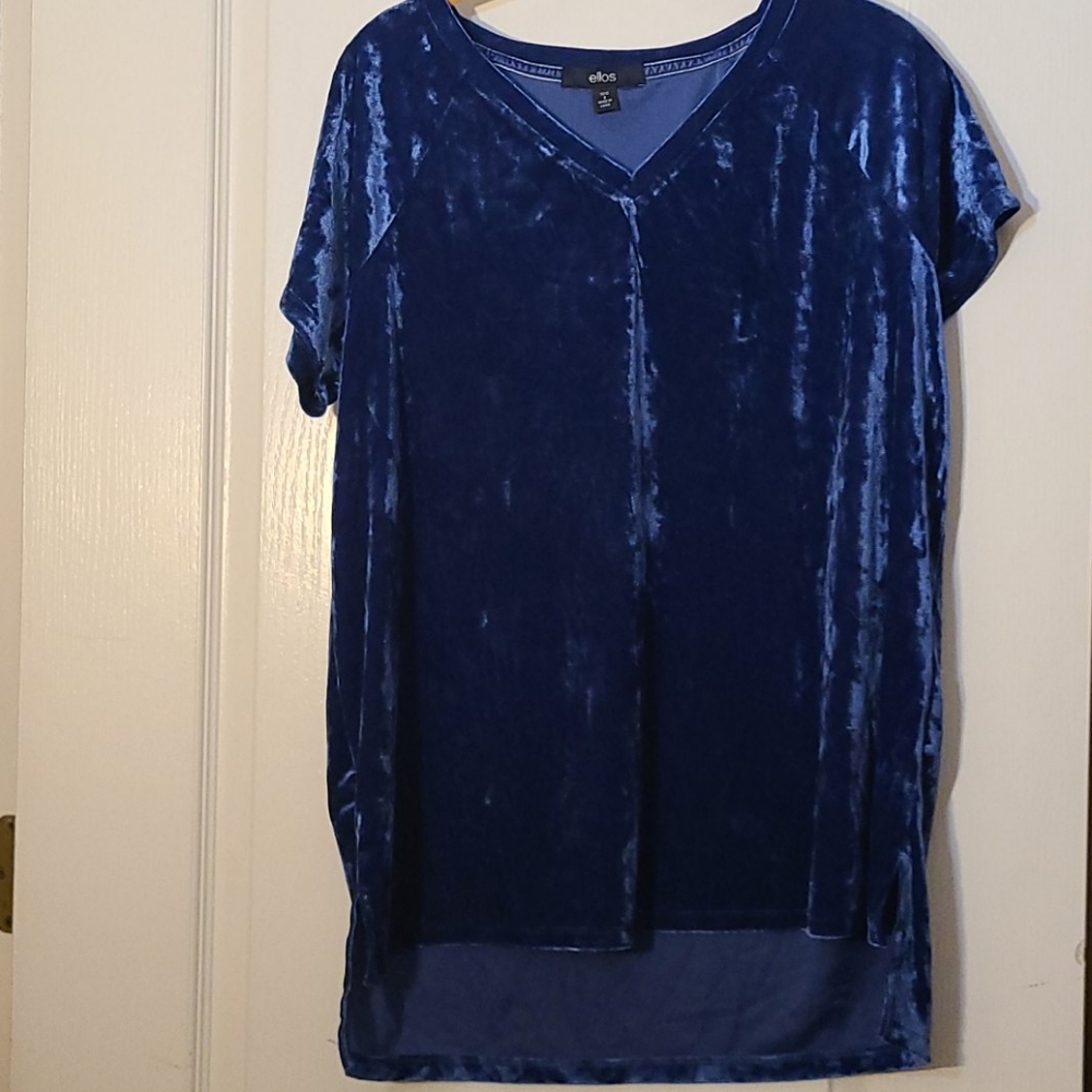 Ellos Blue Velvet shirt Small